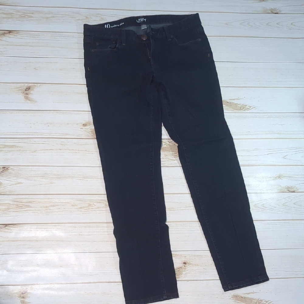 LOFT Black Ankle Cropped Jeans